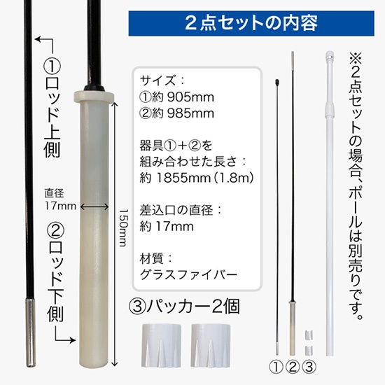 チェンジバナー専用器具 2点セット（ロッド＋パッカー）No.42360