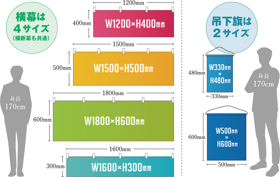 横幕・吊下旗のサイズ